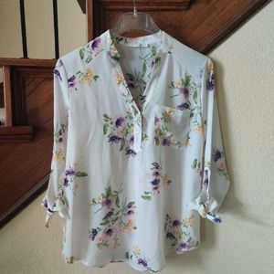 Lydelle Tie Sleeve Floral Top